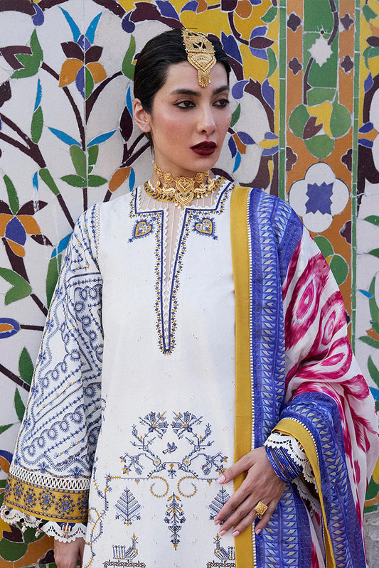 Picture of Hussain Rehar - Nirmal Embroidered Lawn Eid Collection - 09 Motia - Unstitched - Available at Raja Sahib