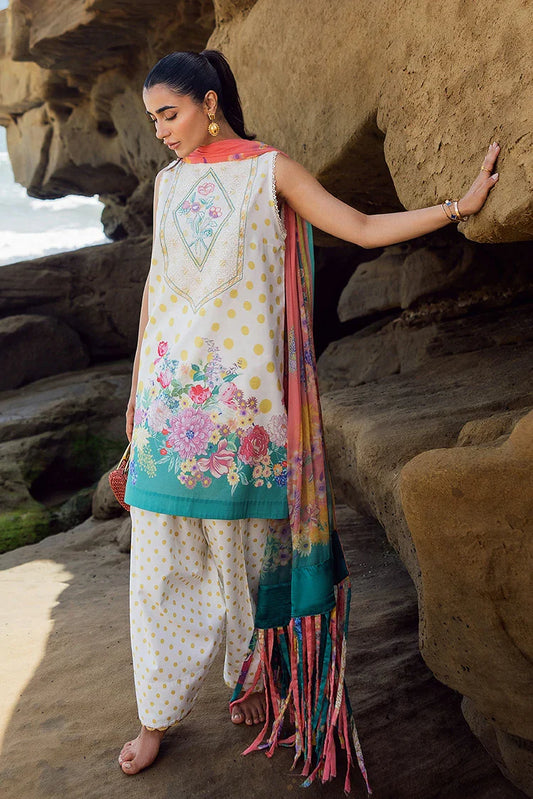 Picture of Sadaf Fawad Khan - Everyday Print Embrodiery Collection - 09 Retro Polka - Unstitched - Available at Raja Sahib