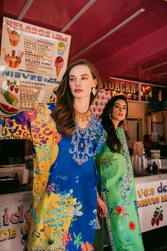 Picture of Mushq - La Dolce Hemline Prints Vol 2 - 10B Living Heart - Unstitched - Available at Raja Sahib