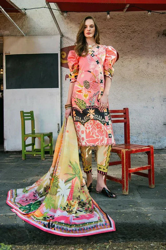 Picture of Mushq - La Dolce Hemline Prints Vol 2 - 1B Spring Avenue - Unstitched - Available at Raja Sahib