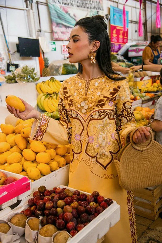 Picture of Mushq - La Dolce Hemline Prints Vol 2 - 3A Blossing Almond - Unstitched - Available at Raja Sahib