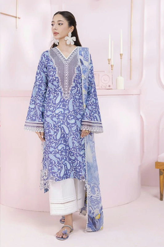 Picture of Qalamkar - Qprints Floral Embroidered Eid Collection - EM-10 (A) RILEY - Unstitched - Available at Raja Sahib