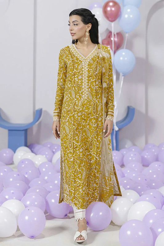 Picture of Qalamkar - Qprints Floral Embroidered Eid Collection - EM-10 (B) ADELE - Unstitched - Available at Raja Sahib