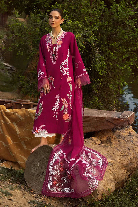 Picture of Crimson - Tasawar Luxe Lawn Collection - MIRROR GARDEN-D3A - Unstitched - Available at Raja Sahib