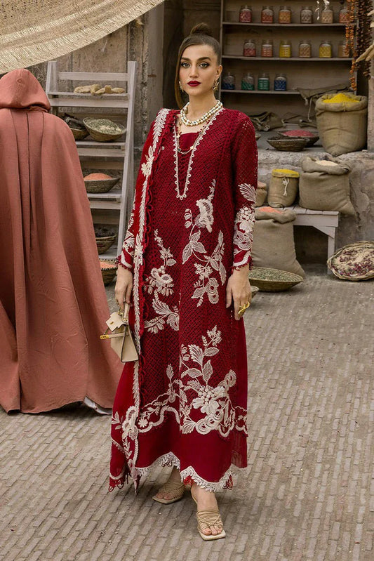 Picture of Crimson - Tasawar Luxe Lawn Collection - ONE TRUE LOVE-D6A - Unstitched - Available at Raja Sahib