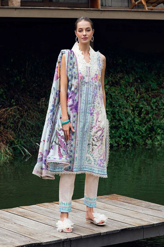 Picture of Roheenaz - Garden Veil Printed Lawn Collection - 1A Bloom Glimmer - Unstitched - Available at Raja Sahib