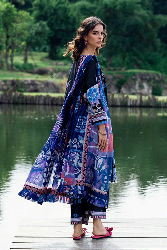 Picture of Roheenaz - Garden Veil Printed Lawn Collection - 6A Blackberry Frost - Unstitched - Available at Raja Sahib