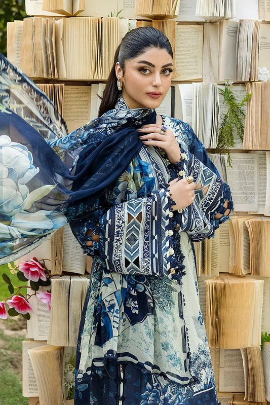 Picture of Elaf - Chiffon Print Collection - ECD-7B BLOOMSTELLA - Unstitched - Available at Raja Sahib
