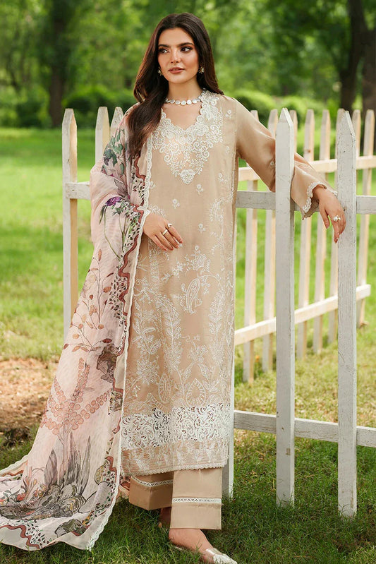 Picture of Asifa & Nabeel - Eden Cambric Collection - Ivory Haze ECU25-03 - Unstitched - Available at Raja Sahib