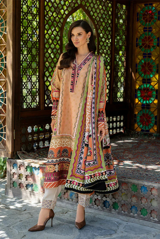 Picture of Mushq - Nirvana Printed Silk Collection - HUNPS 250101 Solara Crest - Unstitched - Available at Raja Sahib