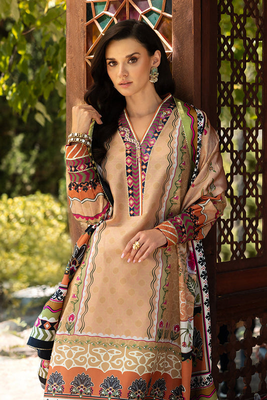 Picture of Mushq - Nirvana Printed Silk Collection - 01 Solara Crest - Unstitched - Available at Raja Sahib