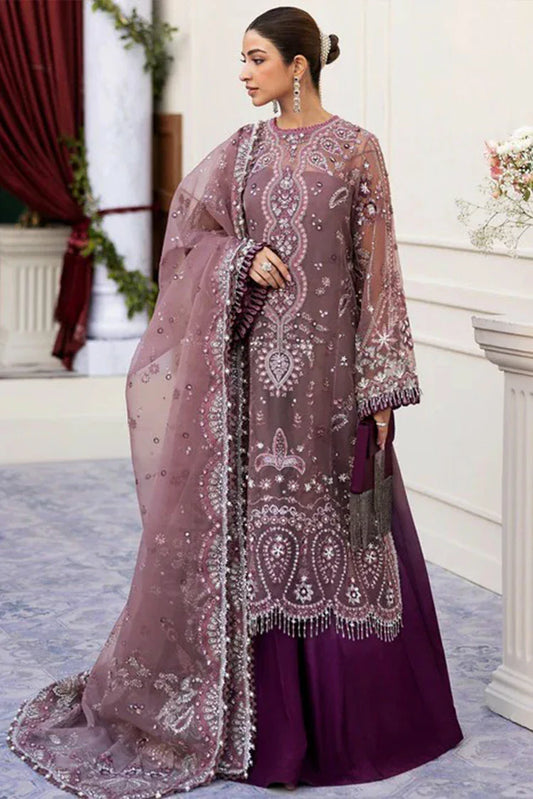 Picture of Sadaf Fawad Khan - Siraa Festive Luxe Collection - 03 Wistful Mauve - Unstitched - Available at Raja Sahib
