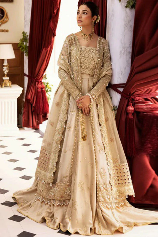 Picture of Sadaf Fawad Khan - Siraa Festive Luxe Collection - 05 Ivory Celeste - Unstitched - Available at Raja Sahib