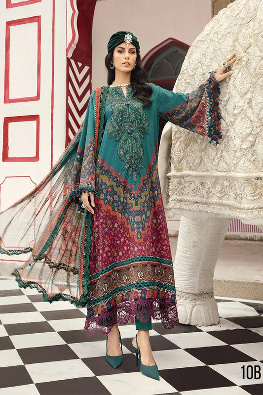 Picture of Maria B - Rani Mahal M Prints Fall Collection - MPT-27-10B - Unstitched - Available at Raja Sahib