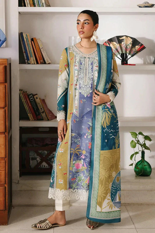 Picture of Qalamkar - Qprints Fall Collection - QW-10 (A) ALINA - Unstitched - Available at Raja Sahib