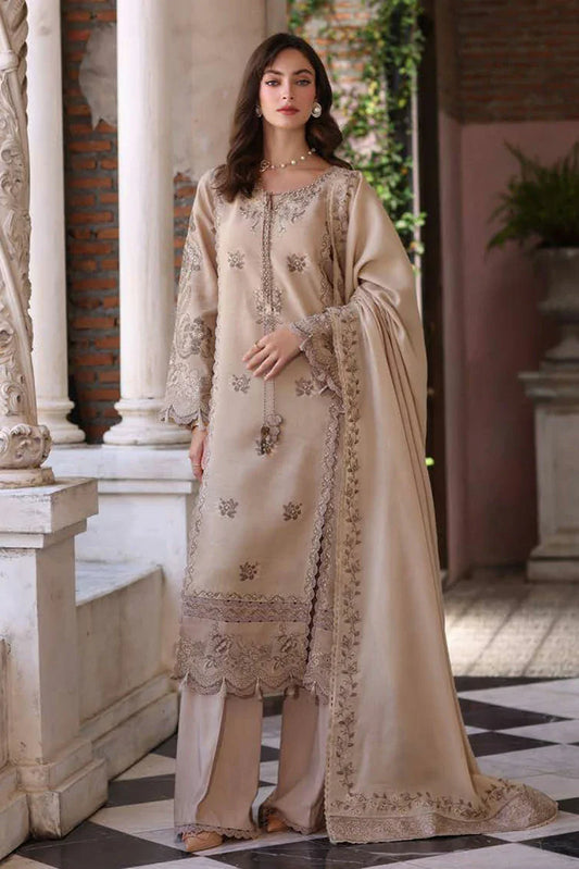 Picture of Noor by Saadia Asad - Noor Winter Pashmina Shawl - D12-Caramel Mist - Unstitched - Available at Raja Sahib