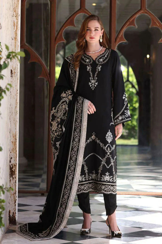 Picture of Noor by Saadia Asad - Noor Winter Pashmina Shawl - D7-Obsidian - Unstitched - Available at Raja Sahib