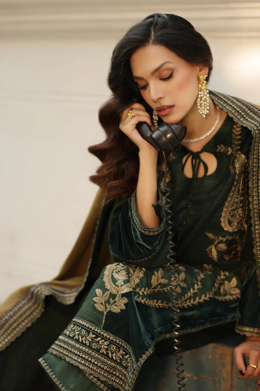 Picture of Charizma - Signature Embroidered Peach Leather & Velvet Collection - CSW5-07 - Unstitched - Available at Raja Sahib