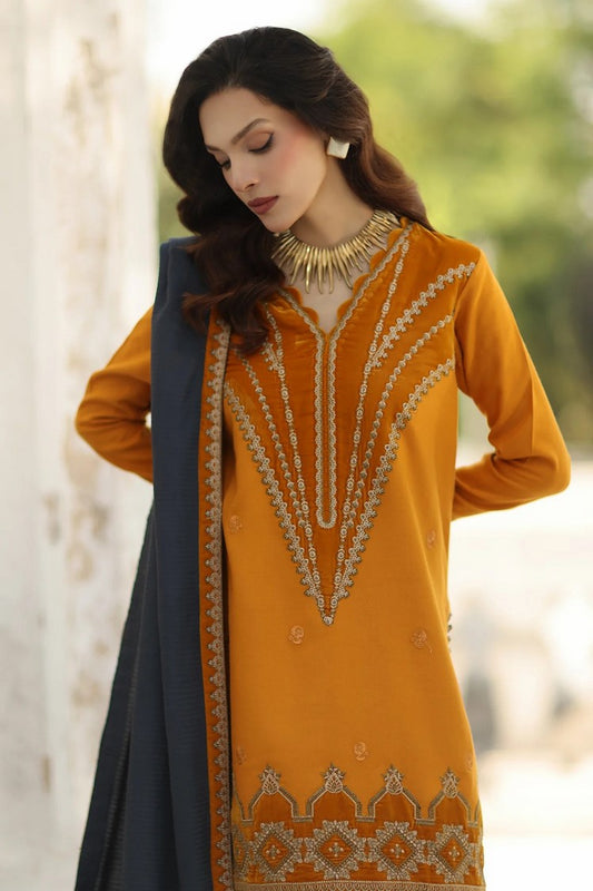 Picture of Charizma - Signature Embroidered Peach Leather & Velvet Collection - CSW5-08 - Unstitched - Available at Raja Sahib