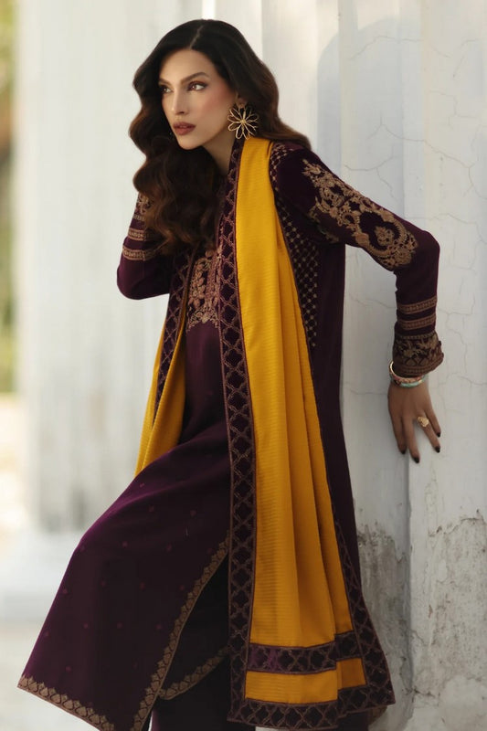 Picture of Charizma - Signature Embroidered Peach Leather & Velvet Collection - CSW5-09 - Unstitched - Available at Raja Sahib