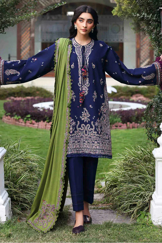 Republic Womenswear - Amaris Winter Shawl Collection - D1-Azura - Unstitched