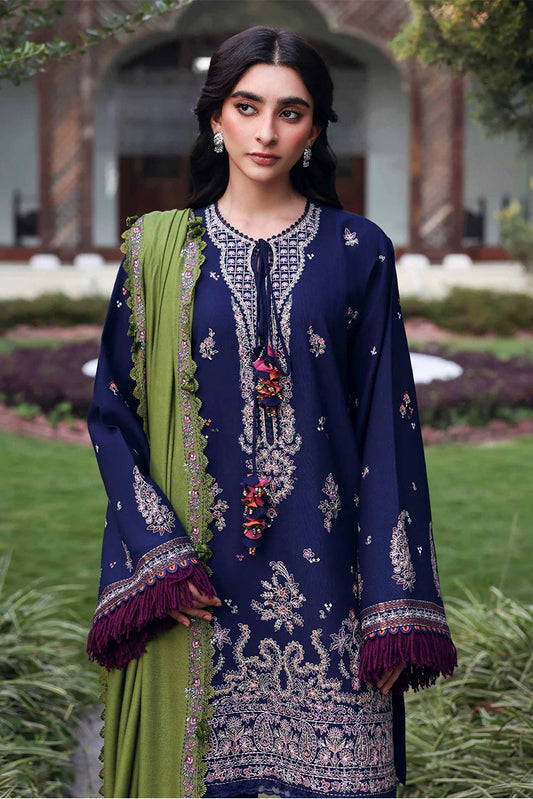 Republic Womenswear - Amaris Winter Shawl Collection - D1-Azura - Unstitched