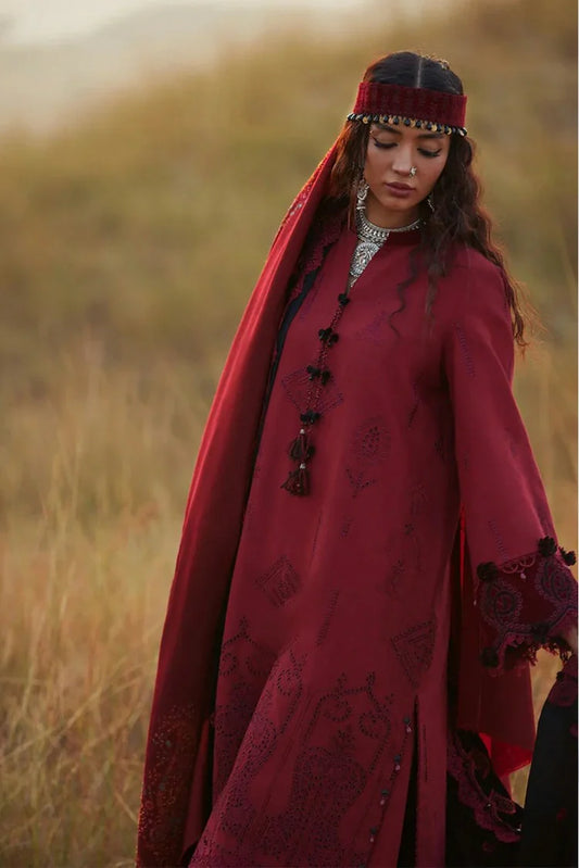 Saira Rizwan - Heritage Khaddar Karandi Collection - NAZNEEN-04 - Unstitched