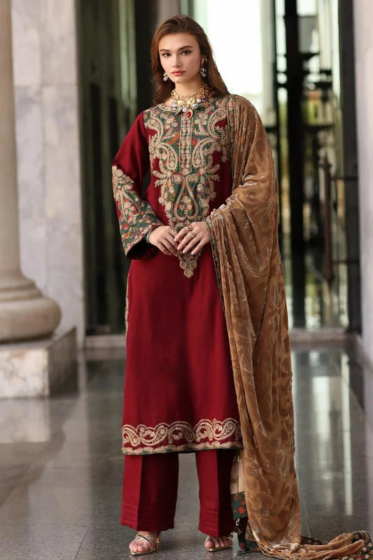Picture of Charizma - Poshima Embroidered Peach Leather Collection Vol 3 - PSW5-20 - Unstitched - Available at Raja Sahib