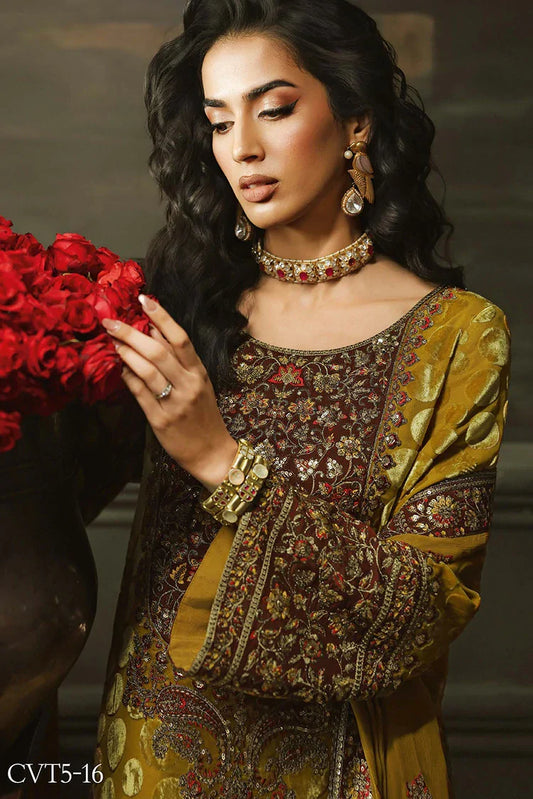 Charizma - Signora Premium Embroidered Plachi Velvet Collection Vol 2 - CVT5-16 - Unstitched