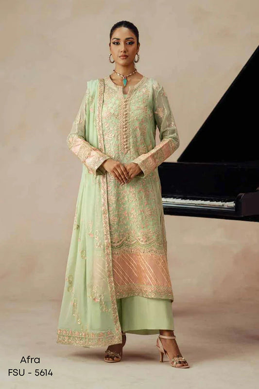 Picture of Freesia - Mehrun Luxury Chiffon Collection - FSU-5614 Afra - Unstitched - Available at Raja Sahib