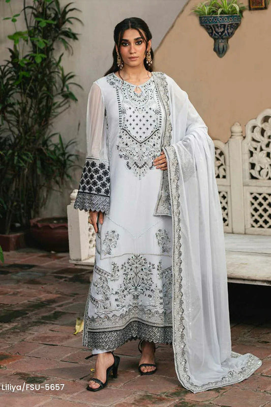 Picture of Freesia - Gulnaar Luxury Chiffon Collection - Liliya-FSU-5657 - Unstitched - Available at Raja Sahib