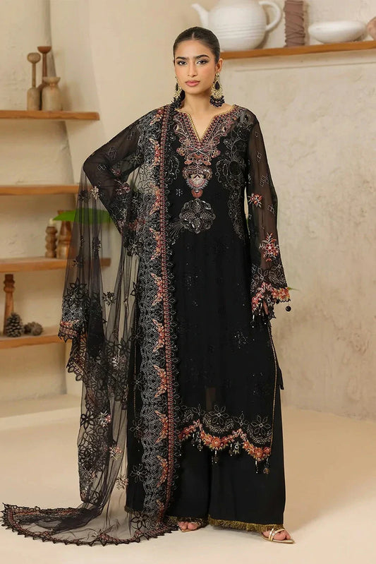 Picture of Waresha - Formal Era Collection - WFE-05-OBSIDIAN BLOOM - Unstitched - Available at Raja Sahib