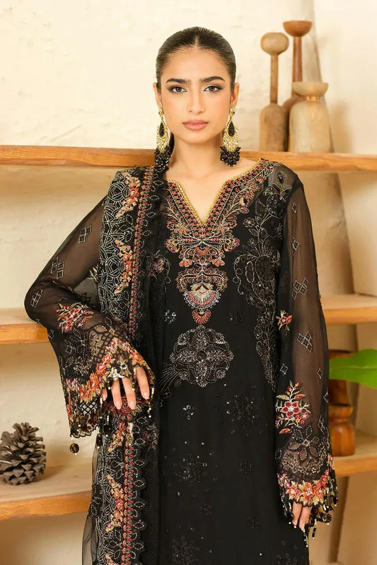 Picture of Waresha - Formal Era Collection - WFE-05-OBSIDIAN BLOOM - Unstitched - Available at Raja Sahib