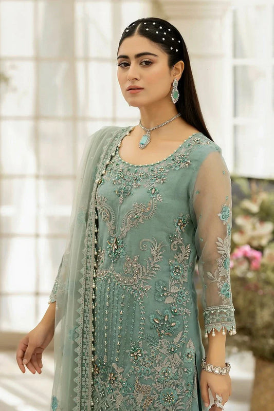 Picture of Raeesa - Dehleez Luxury Chiffon Collection Vol 2 - DL-1013 Caribbean Coast - Unstitched - Available at Raja Sahib