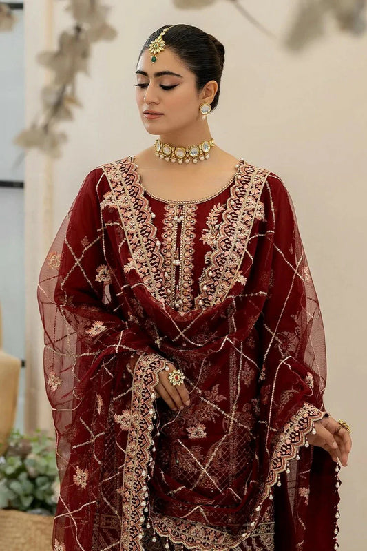 Picture of Raeesa - Dehleez Luxury Chiffon Collection Vol 2 - DL-1015 Roseate Belle - Unstitched - Available at Raja Sahib