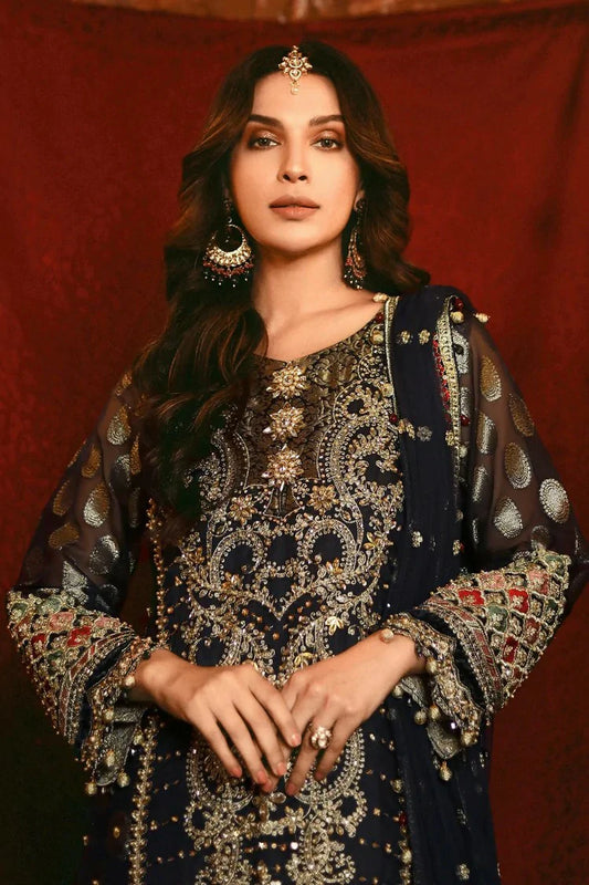 Picture of Raeesa - Nooraniyat Wedding Edition - D3-Dark Midnight Blue - Unstitched - Available at Raja Sahib