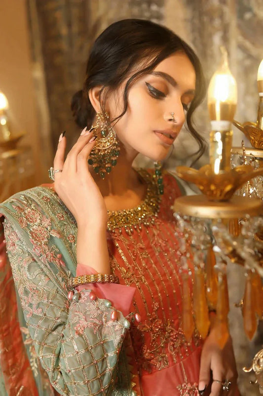 Picture of Raeesa - Nooraniyat Wedding Edition - D9-Peach Orange - Unstitched - Available at Raja Sahib
