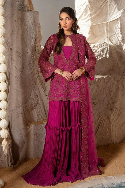 Picture of Zarizaa - Blink Wedding Festivities - ZB07-3UNE06M-PLUMORE - Unstitched - Available at Raja Sahib