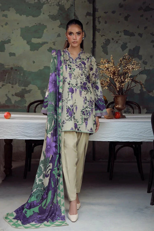 Picture of Sahar - Elara Fall Winter Printed Collection - AW1-25-07-Ivory Wisteria - Unstitched - Available at Raja Sahib