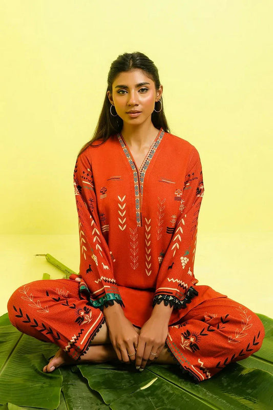 Picture of Sahar - Elara Fall Winter 2 Piece Printed Collection - AW1-25-25-Rustic Aztec - Unstitched - Available at Raja Sahib