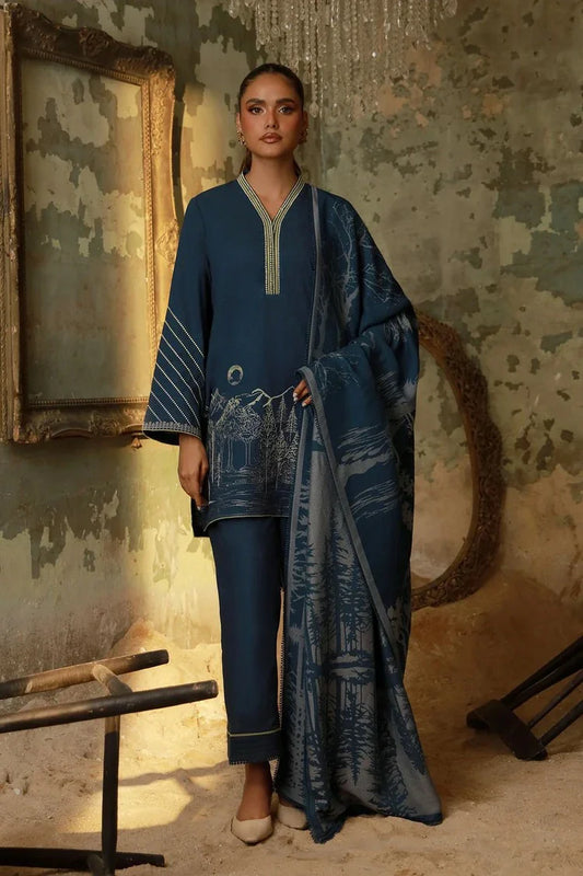 Picture of Sahar - Fall Embroidered Edit - AW1-25-11-Caribbean Mist - Unstitched - Available at Raja Sahib