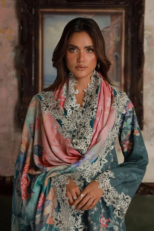 Picture of Sahar - Fall Embroidered Viscose Edit - AW1-25-18-Ocean Jewel - Unstitched - Available at Raja Sahib
