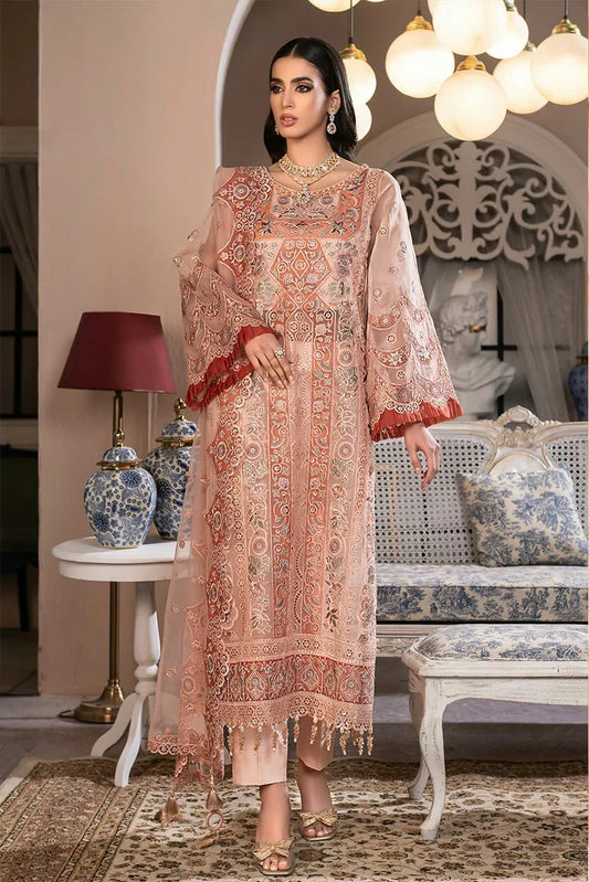 Picture of D 001 Peaceful Pink JJ Embellished Luxury Collection Vol 2 - Available at Raja Sahib