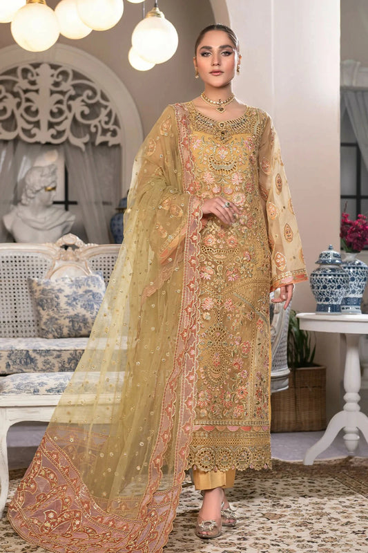 Picture of D 004 Amber Field JJ Embellished Luxury Collection Vol 2 - Available at Raja Sahib