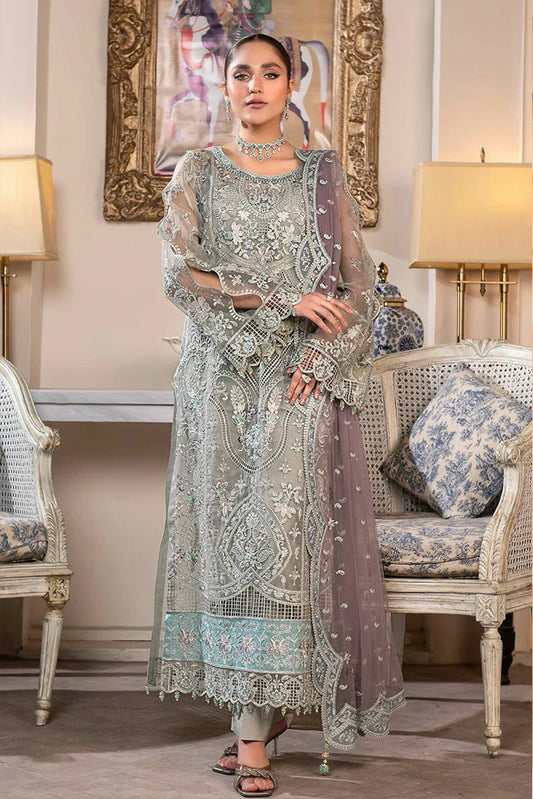 Picture of D 006 Gray Smoke JJ Embellished Luxury Collection Vol 2 - Available at Raja Sahib