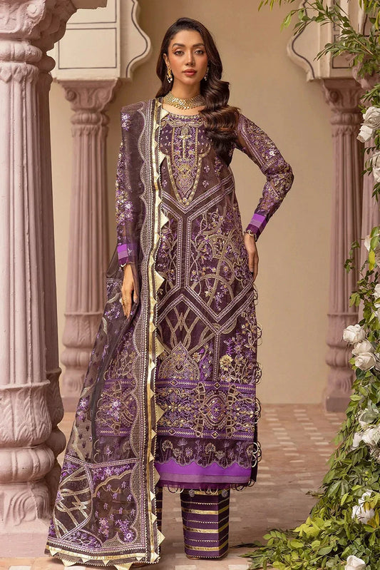 Picture of Tessa - Bridal Wear Dresses Collection - Malika Jaan (D-01 Purple) - Unstitched - Available at Raja Sahib