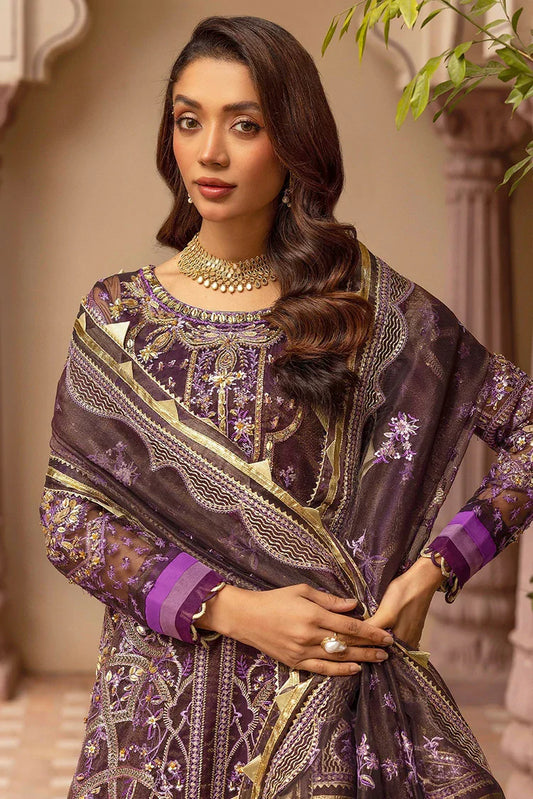 Picture of Tessa - Bridal Wear Dresses Collection - Malika Jaan (D-01 Purple) - Unstitched - Available at Raja Sahib
