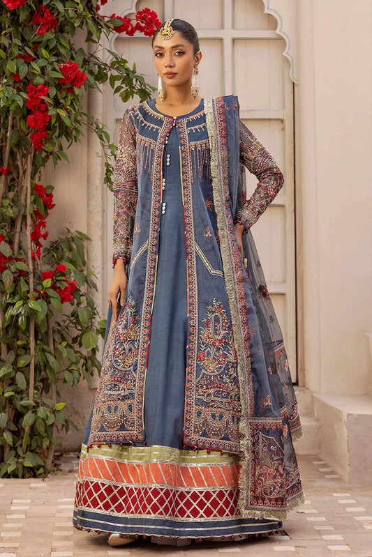 Picture of Tessa - Bridal Wear Dresses Collection - Maharani (D-02 Blue) - Unstitched - Available at Raja Sahib