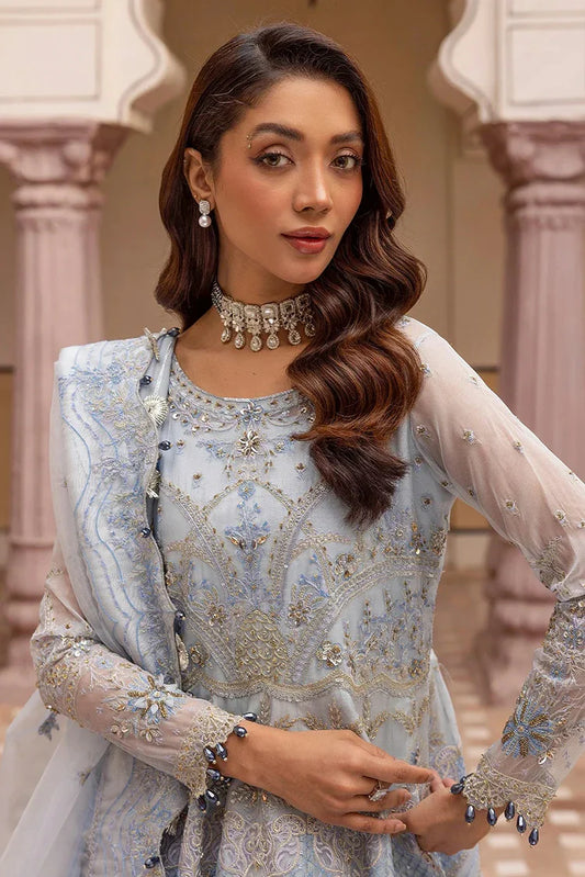 Picture of Tessa - Bridal Wear Dresses Collection - Nelam (D-05 Sky Blue Mexi) - Unstitched - Available at Raja Sahib