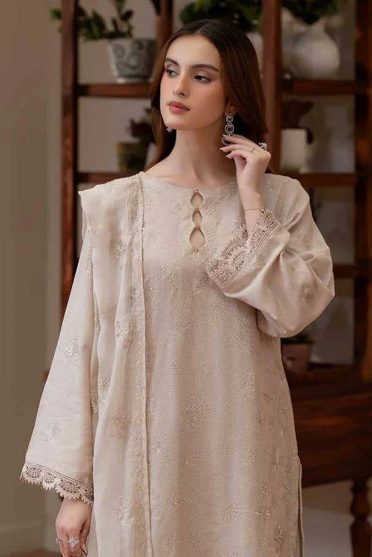 Picture of Noor e Fajar - Miraal Embroidered Plain Karandi Collection - KR-250 - Unstitched - Available at Raja Sahib